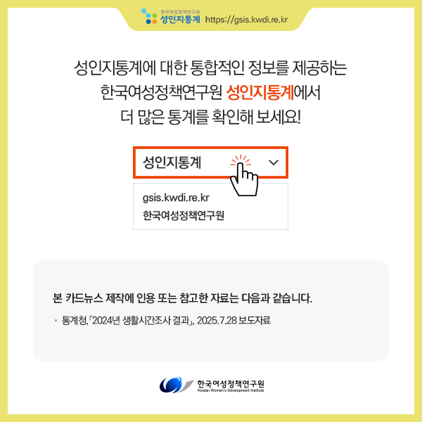 [성인지통계] 부부의 가사노동시간, 어떻게 변했을까?