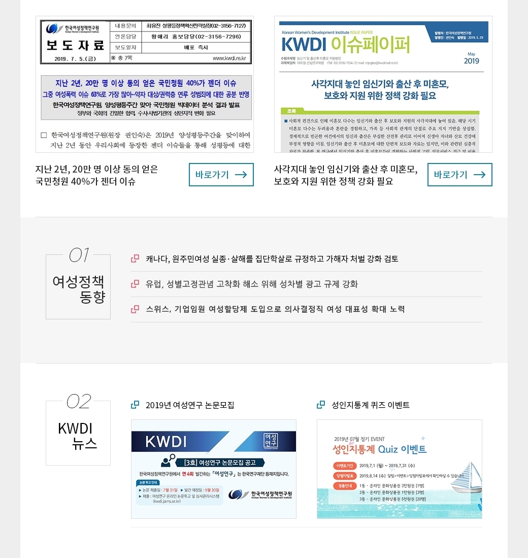 KWDI 뉴스레터 발간물 내용