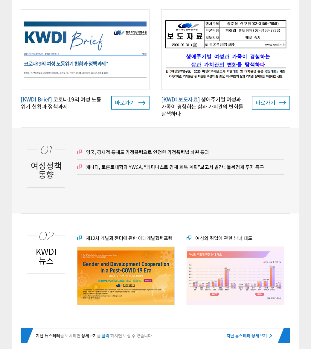 KWDI 뉴스레터 발간물 내용