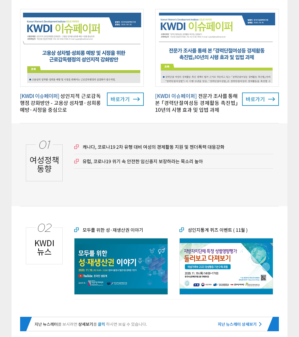 KWDI 뉴스레터 발간물 내용