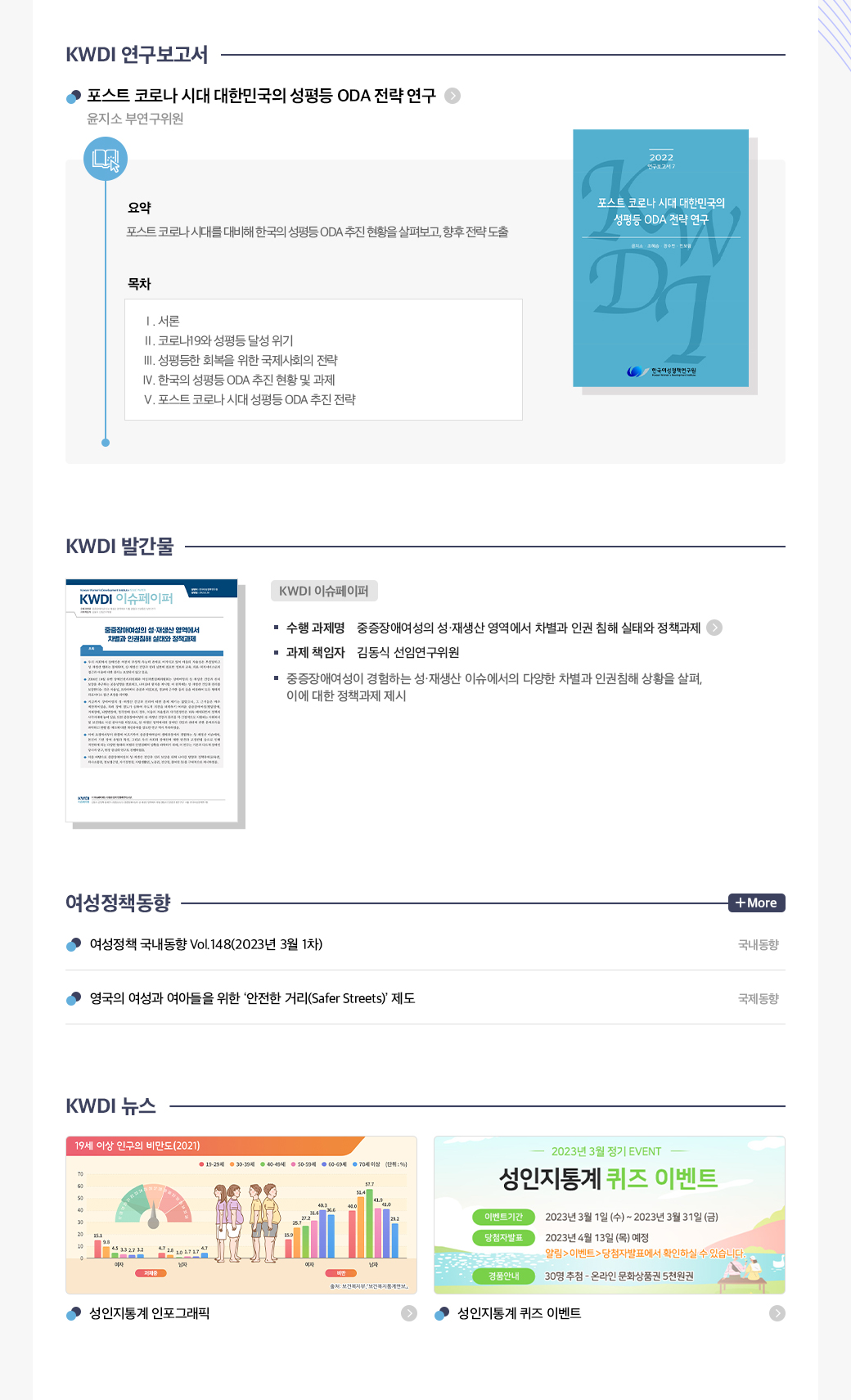 KWDI 뉴스레터 발간물 내용