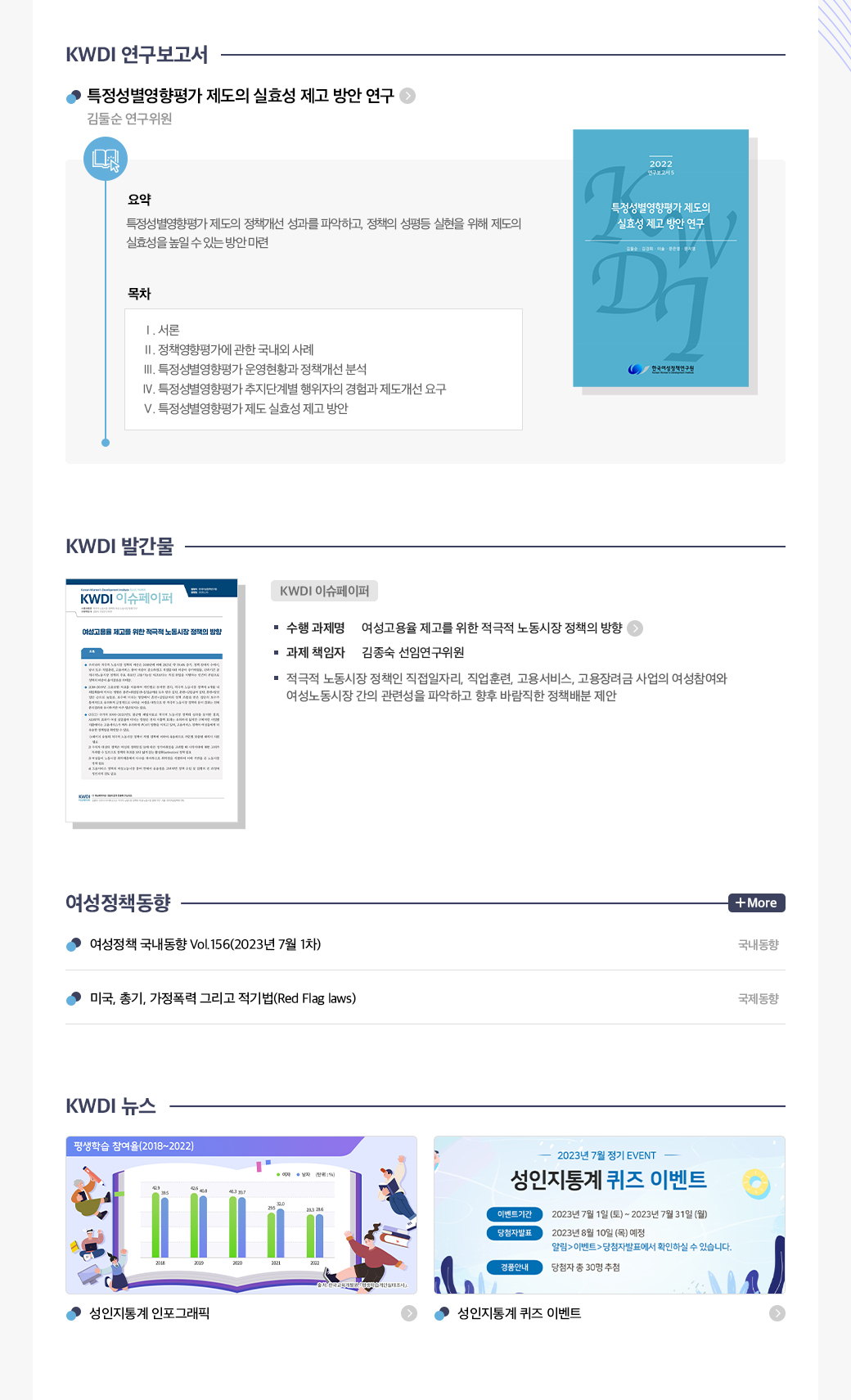 KWDI 뉴스레터 발간물 내용