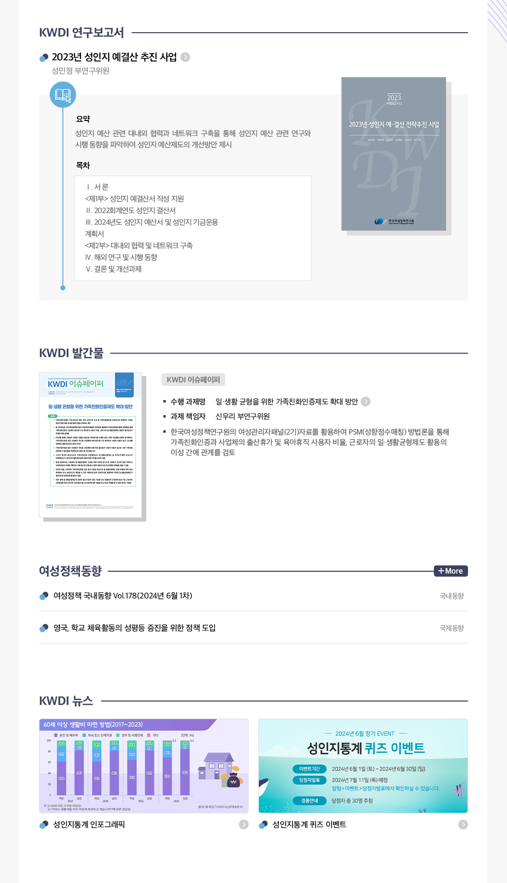KWDI 뉴스레터 발간물 내용