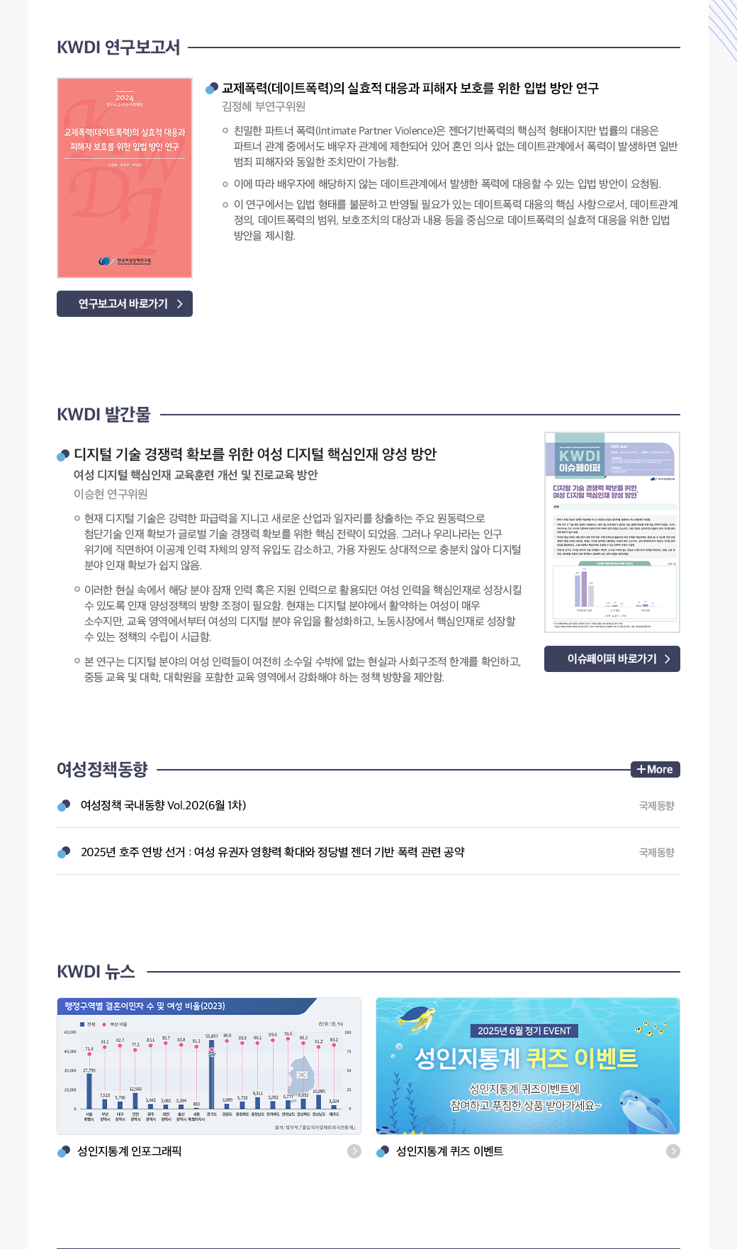 KWDI 뉴스레터 발간물 내용