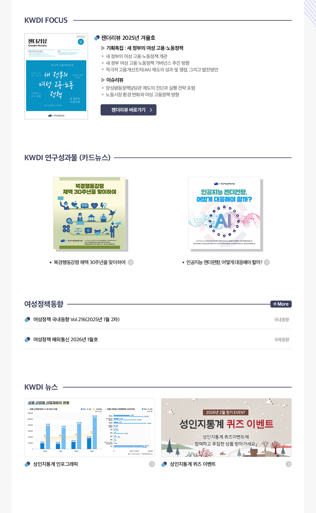 KWDI 뉴스레터 발간물 내용