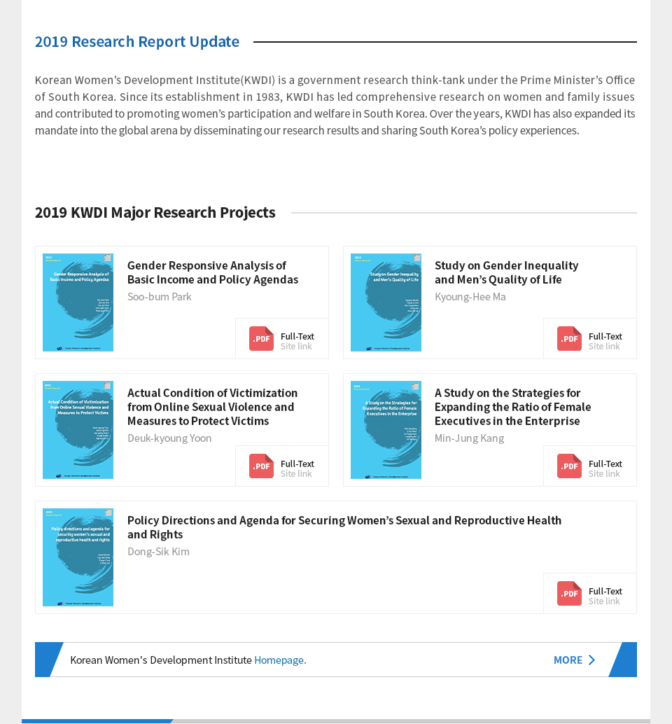 KWDI Major Research Projects